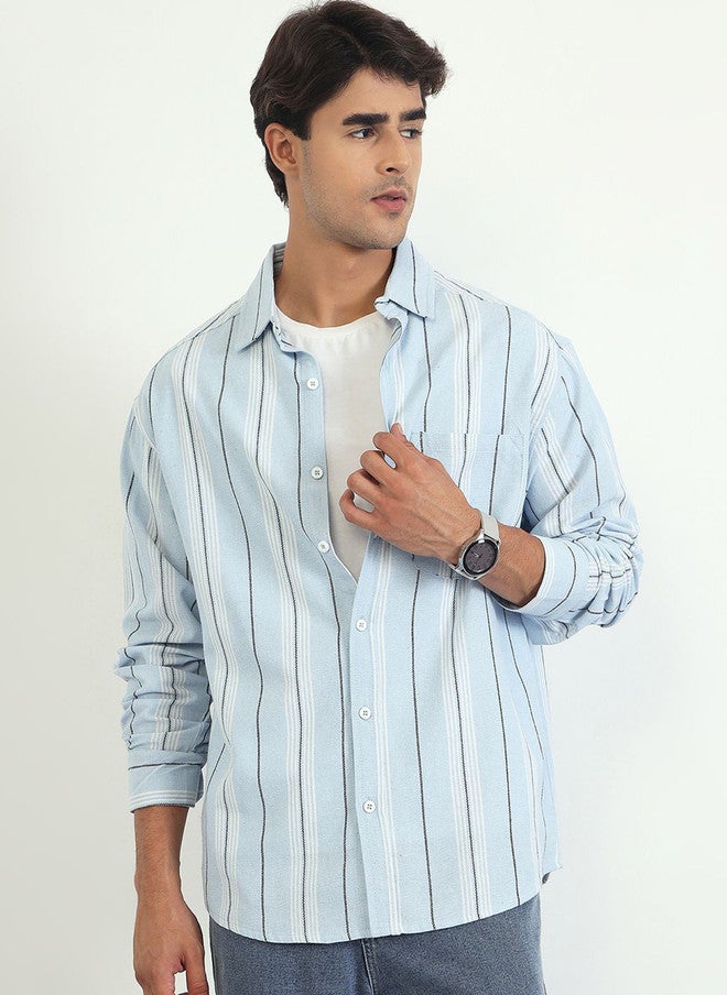 CHIMPAAANZEE Vertical Striped Long Sleeves Oversized Fit Shirt - Image 2